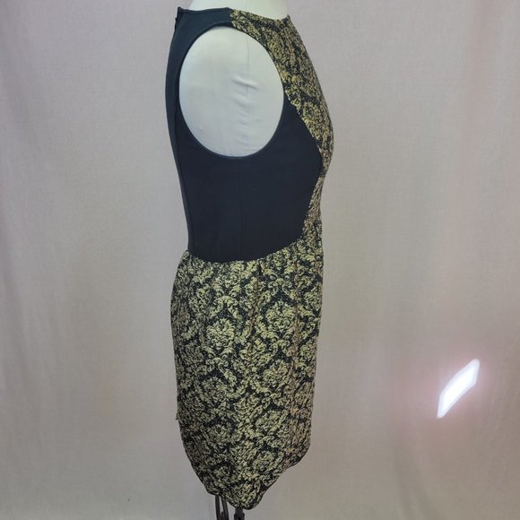 Ann Taylor LOFT gold and black sheath dress NWT size 2 - Picture 5 of 9